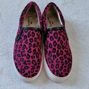 Luichiny cheetah hair pink sneakers size 8